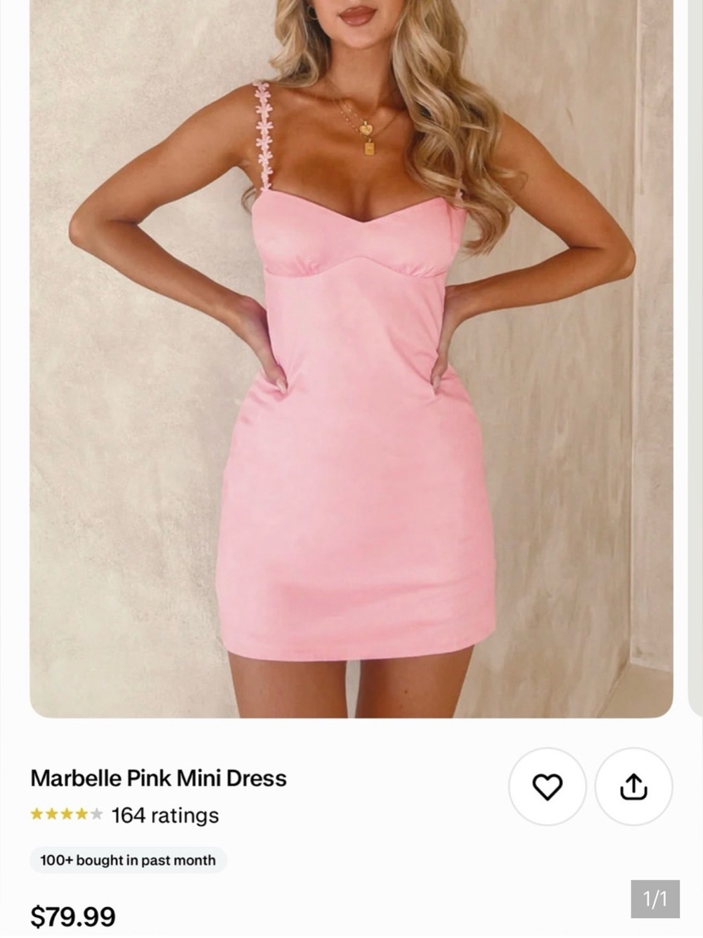 Beginning Boutique Light Pink Floral Strap Mini Dress